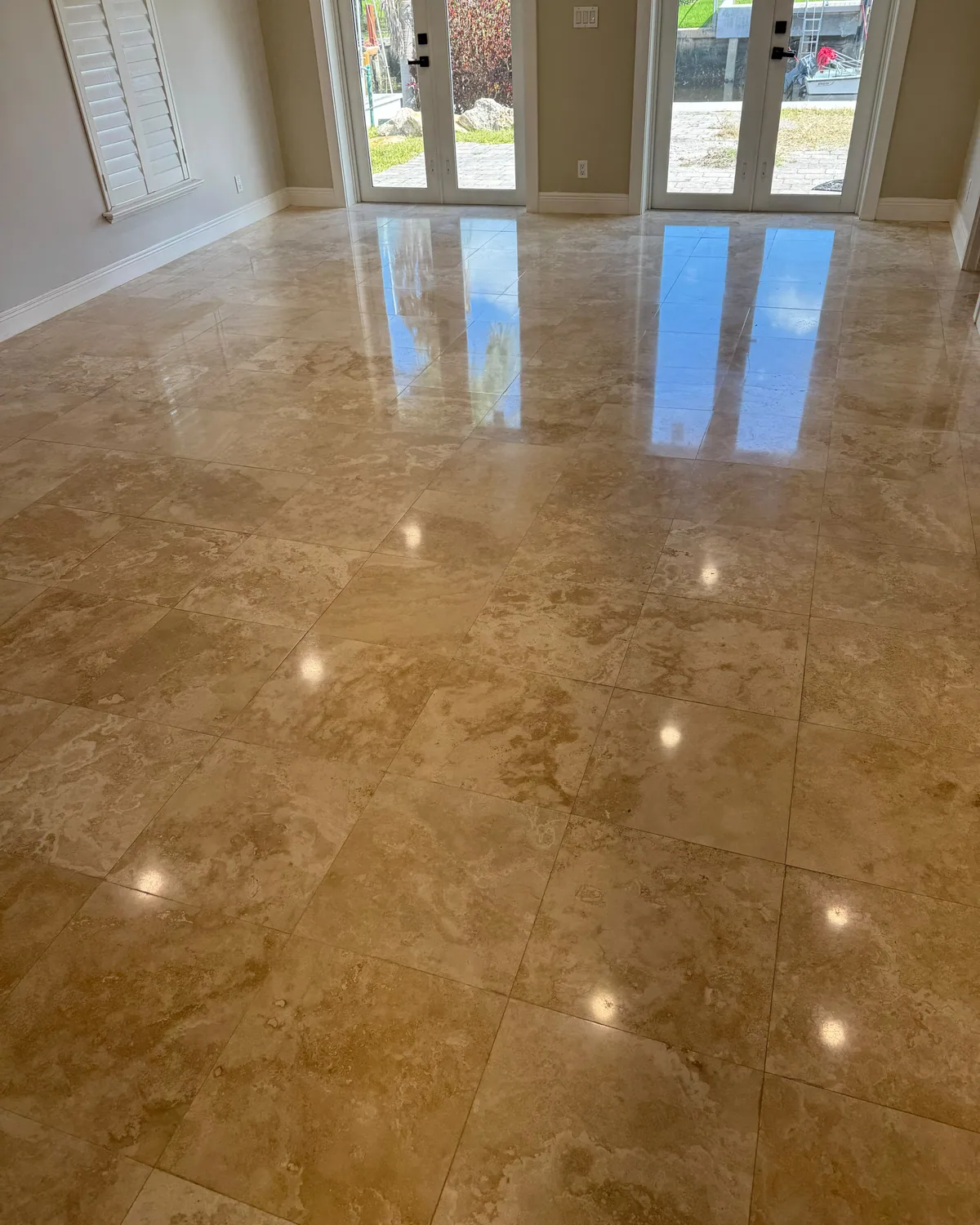 marble floor polishing after professional service